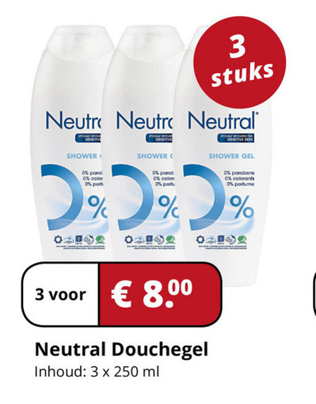 Neutral   douchegel folder aanbieding bij  Voordeeldrogisterij.nl - details