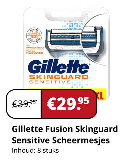 Gillette   scheermesjes folder aanbieding bij  Voordeeldrogisterij.nl - details