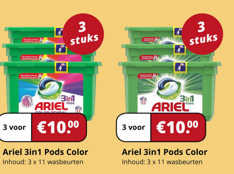 Ariel   wasmiddel folder aanbieding bij  Voordeeldrogisterij.nl - details