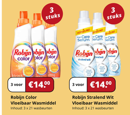 Robijn   wasmiddel folder aanbieding bij  Voordeeldrogisterij.nl - details