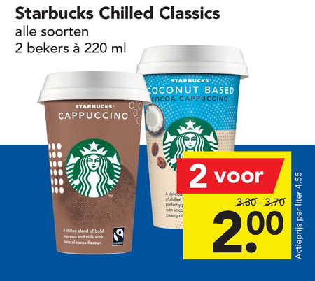 Starbucks   ijskoffie folder aanbieding bij  Deen - details