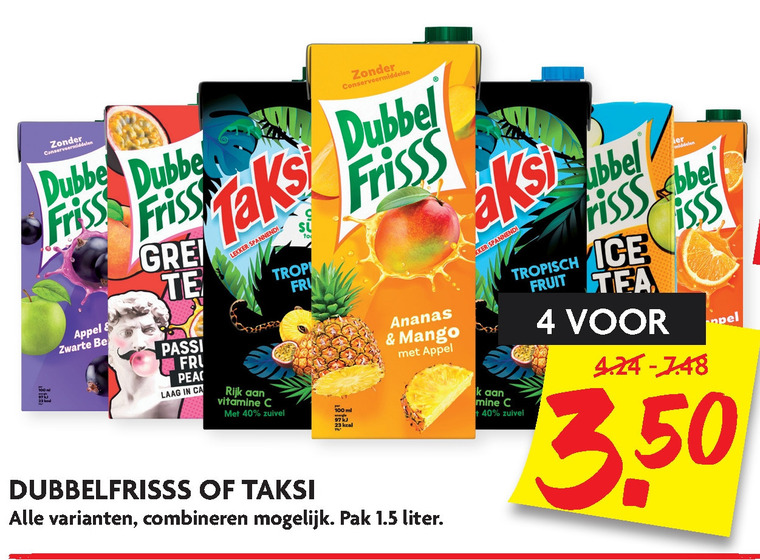 Dubbelfrisss   fruitdrank folder aanbieding bij  Dekamarkt - details