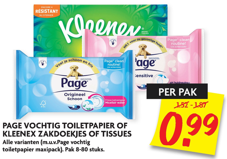 Page   tissue, vochtig toiletpapier folder aanbieding bij  Dekamarkt - details