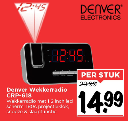 Denver   wekkerradio folder aanbieding bij  Vomar - details