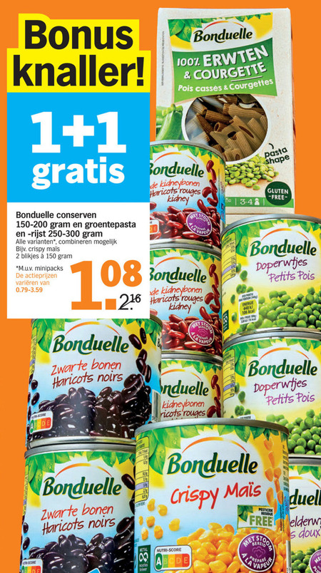 Bonduelle   groenteconserven folder aanbieding bij  Albert Heijn - details