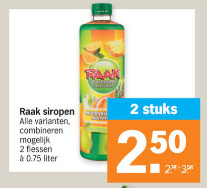 Raak   limonadesiroop folder aanbieding bij  Albert Heijn - details