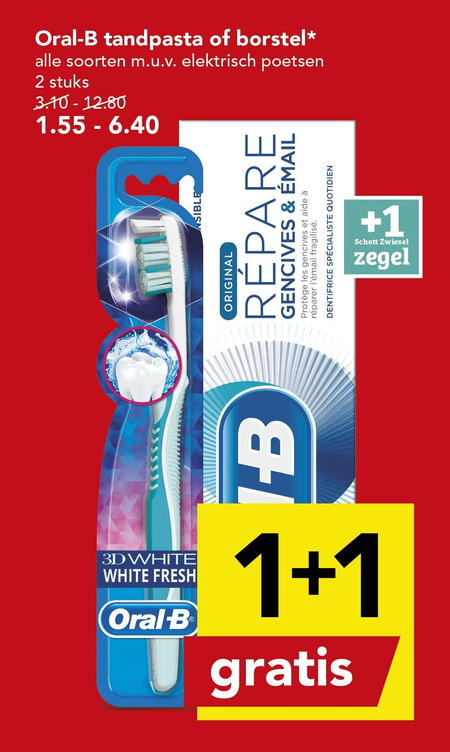 Oral-B   tandenborstel, tandpasta folder aanbieding bij  Deen - details