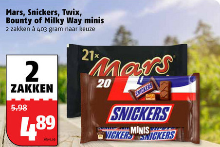 Mars   mini chocoladerepen folder aanbieding bij  Poiesz - details