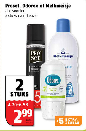 Melkmeisje   hairspray, douchegel folder aanbieding bij  Poiesz - details