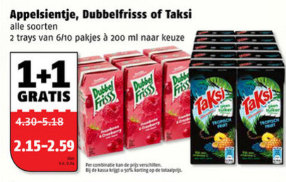 Taksi   fruitdrank folder aanbieding bij  Poiesz - details