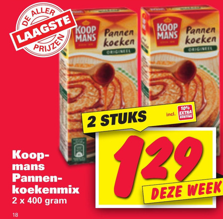 Koopmans   pannenkoekenmix folder aanbieding bij  Nettorama - details