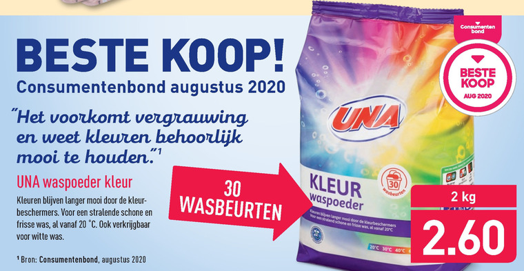 Una   wasmiddel folder aanbieding bij  Aldi - details