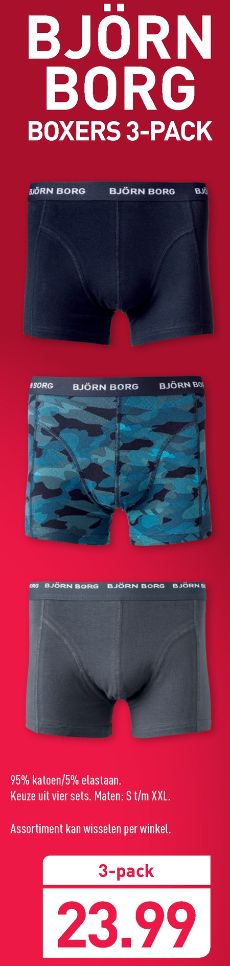 Bjorn Borg   heren boxershort folder aanbieding bij  Aldi - details