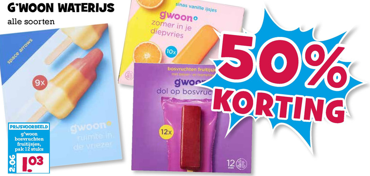 Gwoon   waterijs folder aanbieding bij  Boons Markt - details