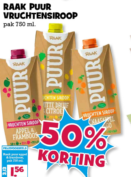 Raak   limonadesiroop folder aanbieding bij  Boons Markt - details