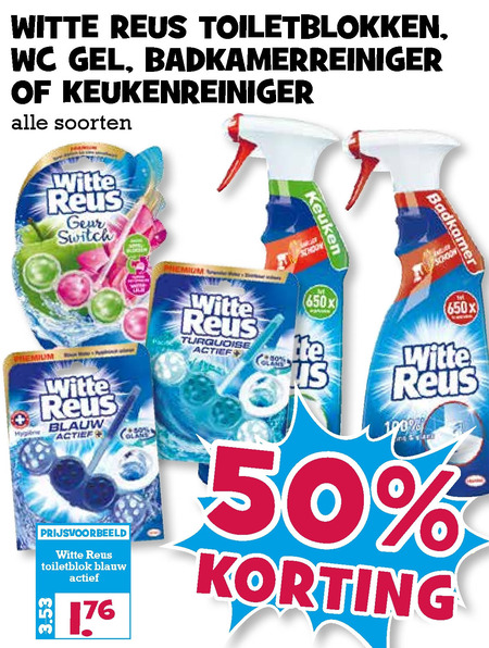 Witte Reus   keukenreiniger, badkamerreiniger folder aanbieding bij  Boons Markt - details