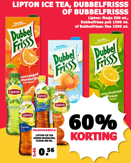 Dubbelfrisss   frisdrank, ice tea folder aanbieding bij  MCD Supermarkt Basis - details