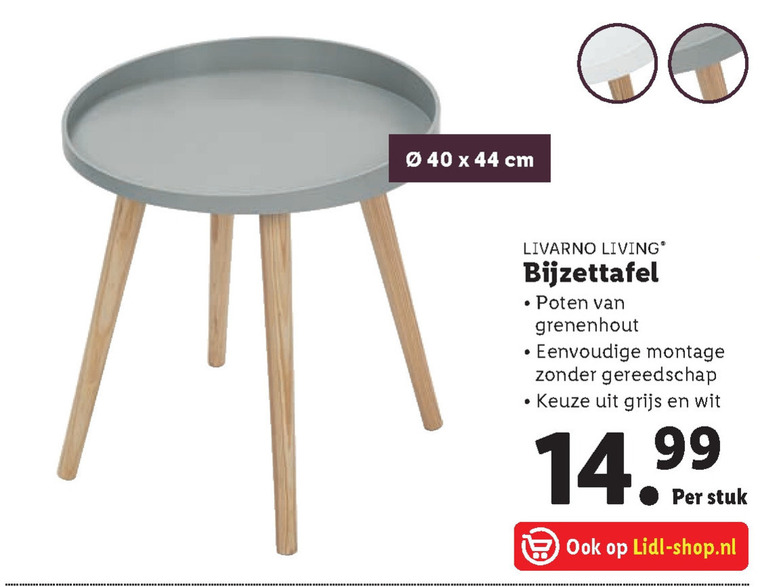 Maxim Verbanning accent Livarno bijzettafel folder aanbieding bij Lidl - details