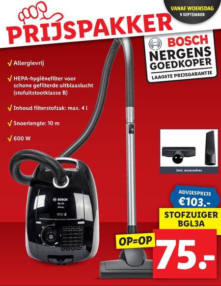 Bosch stofzuiger folder bij Lidl - details