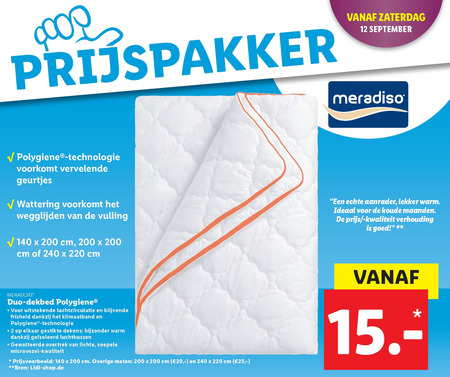 Meradiso   dekbed folder aanbieding bij  Lidl - details