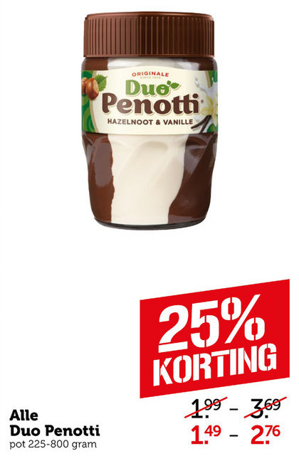 Duo Penotti   hazelnootpasta folder aanbieding bij  Coop - details