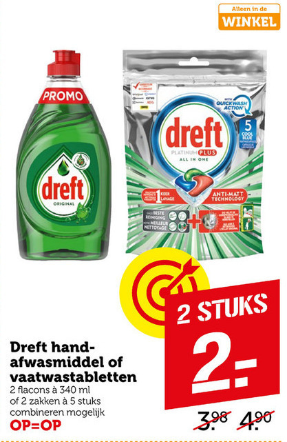 Dreft   vaatwasmiddel, afwasmiddel folder aanbieding bij  Coop - details