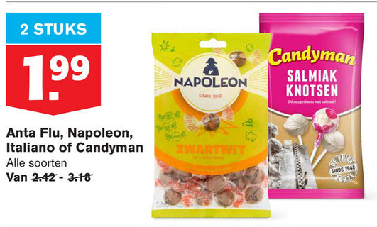 Napoleon   keelpastilles, snoep folder aanbieding bij  Hoogvliet - details