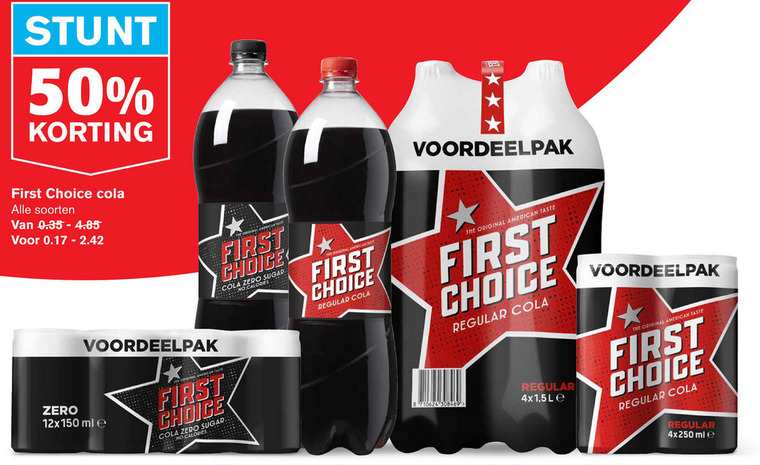 First Choice   cola folder aanbieding bij  Hoogvliet - details