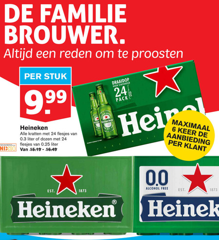 Heineken 0.0   krat bier folder aanbieding bij  Hoogvliet - details