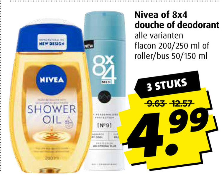 8x4   deodorant, douchegel folder aanbieding bij  Boni - details