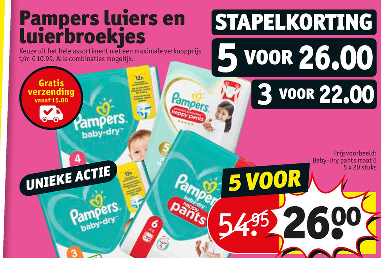 Pampers   luiers, luierbroekjes folder aanbieding bij  Kruidvat - details