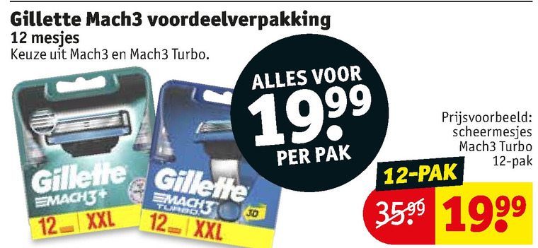 Gillette   scheermesjes folder aanbieding bij  Kruidvat - details