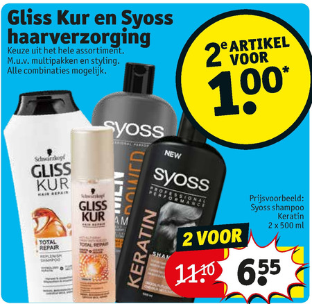 Syoss   shampoo, conditioner folder aanbieding bij  Kruidvat - details