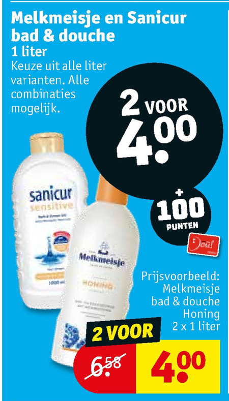 Sanicur   douchegel, badschuim folder aanbieding bij  Kruidvat - details