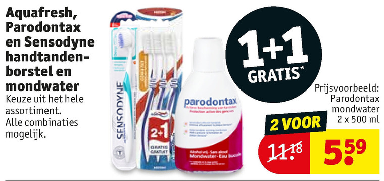 Aquafresh   mondwater, tandenborstel folder aanbieding bij  Kruidvat - details