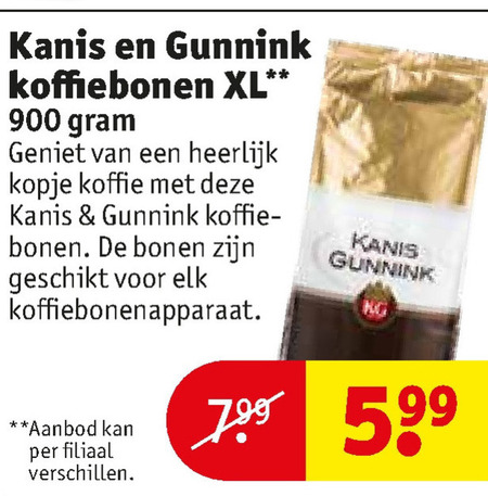 Kanis en Gunnink   koffiebonen folder aanbieding bij  Kruidvat - details