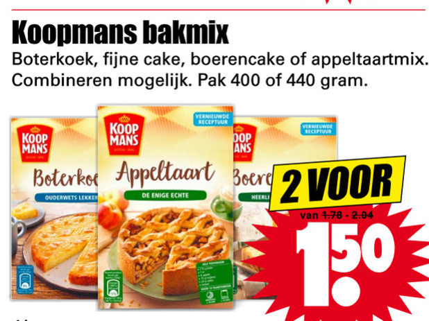 Koopmans   bakmix, cakemix folder aanbieding bij  Dirk - details