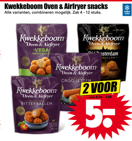 Kwekkeboom   bitterballen, kroket folder aanbieding bij  Dirk - details