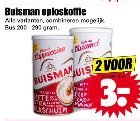 Buisman   oploskoffie folder aanbieding bij  Dirk - details