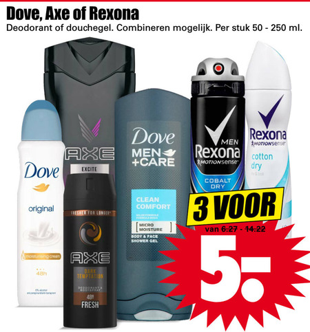 Dove   douchegel, deodorant folder aanbieding bij  Dirk - details