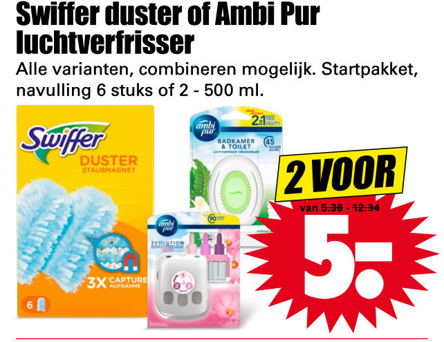 Swiffer   vloerwisdoekjes, luchtverfrisser folder aanbieding bij  Dirk - details