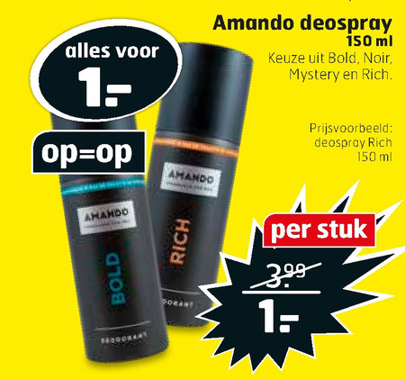 Amando   deodorant folder aanbieding bij  Trekpleister - details