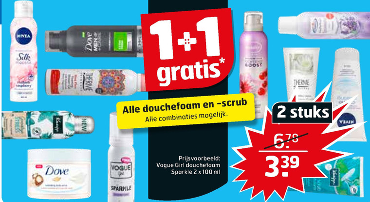 Dove   scrubcreme, douchegel folder aanbieding bij  Trekpleister - details