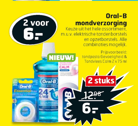 Oral-B   mondwater, flosdraad folder aanbieding bij  Trekpleister - details