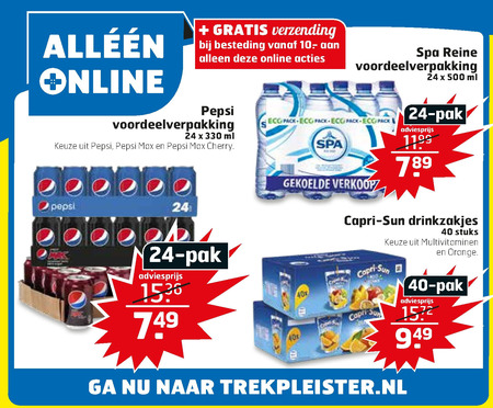 Pepsi   fruitdrank, cola folder aanbieding bij  Trekpleister - details