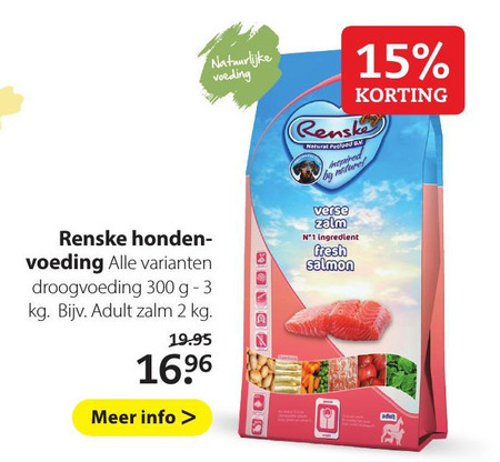 Renske   hondenvoer folder aanbieding bij  Pets Place - details