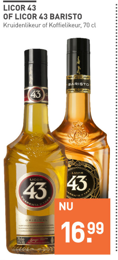 Licor 43   likeur folder aanbieding bij  Gall & Gall - details