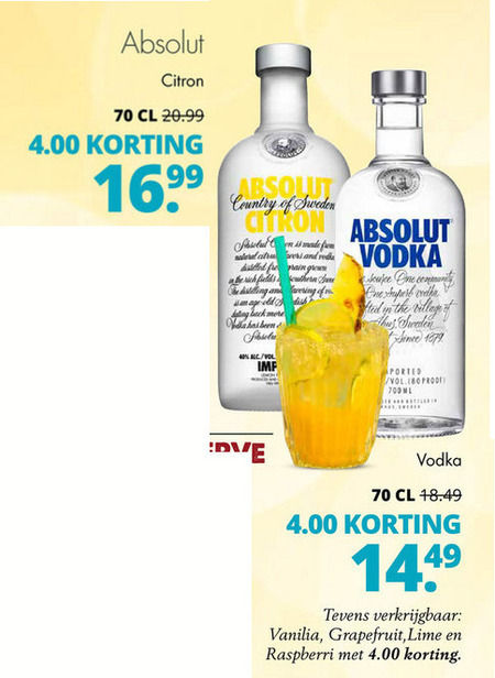 Absolut   wodka folder aanbieding bij  Mitra - details