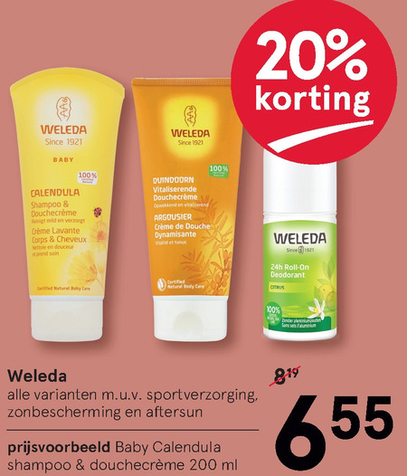 Weleda   bodylotion, babyshampoo folder aanbieding bij  Etos - details