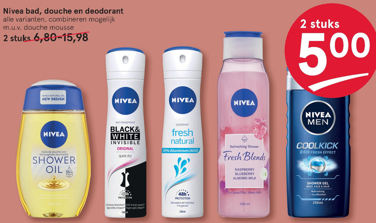 Nivea   deodorant, douchegel folder aanbieding bij  Etos - details